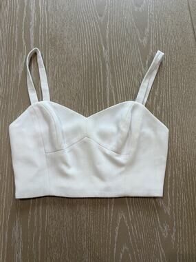 Black Halo White Crop Top Size O Women